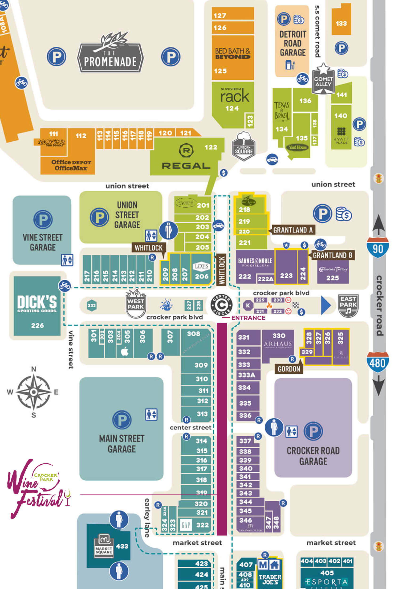 Crocker Park Wine Festival Map